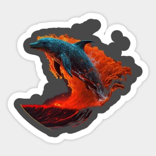 Dolphin Surfing Sticker
